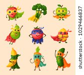 superhero fruits vector fruity... | Shutterstock .eps vector #1029466837
