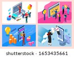 online education concept in... | Shutterstock .eps vector #1653435661