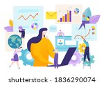 business leader and teamwork... | Shutterstock .eps vector #1836290074