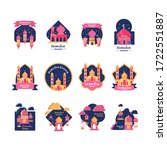 set of flat design ramadan... | Shutterstock .eps vector #1722551887