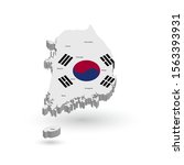 south korea 3d map and vector... | Shutterstock .eps vector #1563393931