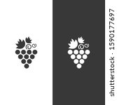 grapes. icon on black and white ... | Shutterstock .eps vector #1590177697