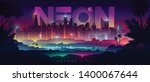 colorful neon futuristic night... | Shutterstock .eps vector #1400067644