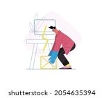 startup illustration. flat line ... | Shutterstock .eps vector #2054635394