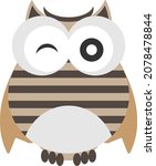 friendly colorful comic owl... | Shutterstock .eps vector #2078478844