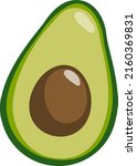 halved avocado fruit isolated... | Shutterstock .eps vector #2160369831