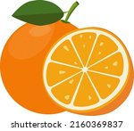 juicy orange fruit isolated on... | Shutterstock .eps vector #2160369837