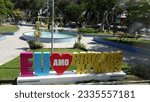 Small photo of cruz das alma, bahia, brazil - july 17, 2023: View of a public square in the city of Cruz das Almas.