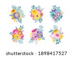 set of beautiful vector flower... | Shutterstock .eps vector #1898417527