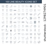 beauty icons. trendy 100 beauty ... | Shutterstock .eps vector #1298274901