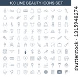 100 beauty icons. trendy beauty ... | Shutterstock .eps vector #1315948274