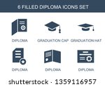 6 diploma icons. trendy diploma ... | Shutterstock .eps vector #1359116957