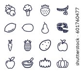 vegetarian icons set. set of 16 ... | Shutterstock .eps vector #601760477