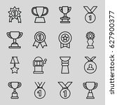 prize icons set. set of 16... | Shutterstock .eps vector #627900377