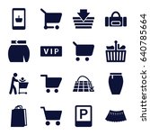 shopping icons set. set of 16... | Shutterstock .eps vector #640785664