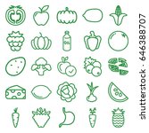 vegetarian icons set. set of 25 ... | Shutterstock .eps vector #646388707