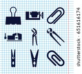 set of 9 clamp filled icons... | Shutterstock .eps vector #651616174