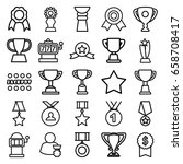 prize icons set. set of 25... | Shutterstock .eps vector #658708417