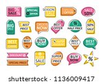 bundle of labels isolated on... | Shutterstock .eps vector #1136009417