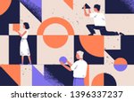 group of people arranging... | Shutterstock .eps vector #1396337237