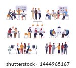collection of scenes at office. ... | Shutterstock . vector #1444965167