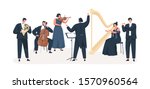 symphony orchestra flat vector... | Shutterstock .eps vector #1570960564