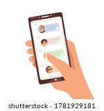 human hand holding smartphone... | Shutterstock .eps vector #1781929181