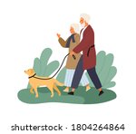 smiling elderly couple walking... | Shutterstock .eps vector #1804264864
