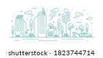modern city with ecological... | Shutterstock .eps vector #1823744714