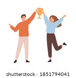 couple of man and woman winners ... | Shutterstock .eps vector #1851794041
