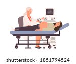 pregnant woman at ultrasound... | Shutterstock .eps vector #1851794524