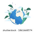 save the planet ecology concept.... | Shutterstock .eps vector #1861668574