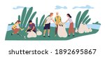 people cleaning shore by... | Shutterstock .eps vector #1892695867