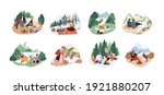 people resting in nature on... | Shutterstock .eps vector #1921880207