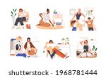 set of sad unhappy women tired... | Shutterstock .eps vector #1968781444