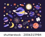 set of planets  stars ... | Shutterstock .eps vector #2006315984