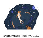 person walking in unknown space ... | Shutterstock .eps vector #2017972667