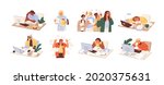 set of busy people in stress... | Shutterstock .eps vector #2020375631