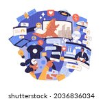 information overload and excess ... | Shutterstock .eps vector #2036836034