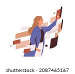 abstract data analysis. person... | Shutterstock .eps vector #2087465167