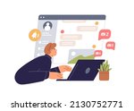 chat  communication via... | Shutterstock .eps vector #2130752771
