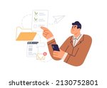 business person checking daily... | Shutterstock .eps vector #2130752801