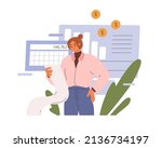calculating and planning budget ... | Shutterstock .eps vector #2136734197