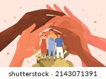 helping hands taking care about ... | Shutterstock .eps vector #2143071391