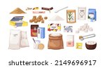 sugar packs set. granulated ... | Shutterstock .eps vector #2149696917