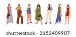 stylish women wearing fashion... | Shutterstock .eps vector #2152409907