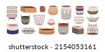 woven wicker baskets set.... | Shutterstock .eps vector #2154053161