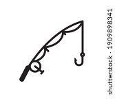 Fishing Rod Outline Icon....