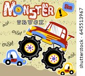 monster car in action  vector... | Shutterstock .eps vector #645513967