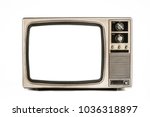 Old television isolated on white background,retro vintage tv style